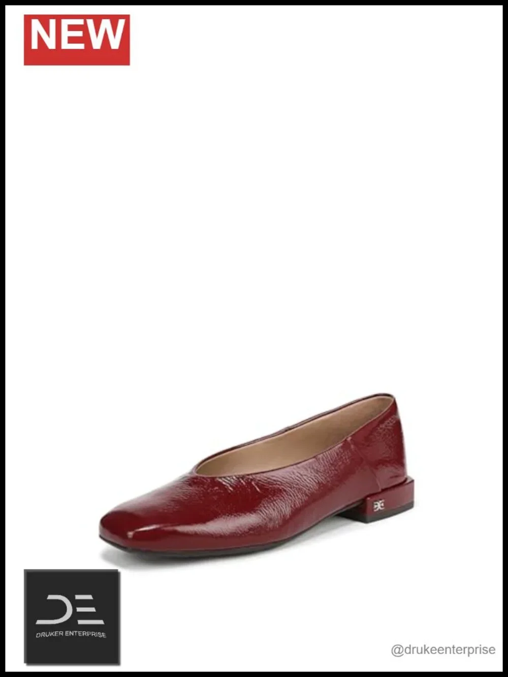 Sam Edelman Kasey Square Toe Ballet Flats Slip-On 1 Inch Heel Women's Shoes